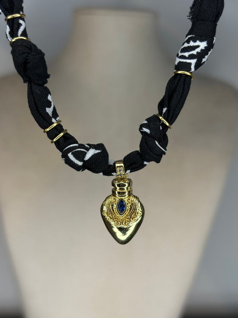 Collier/Bracelet noir - Fiole Spiritus