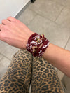 Collier/Bracelet bordeaux - Champi strass Magic Dream