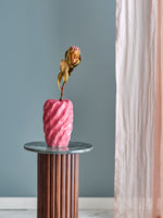 Vase Rowena, Rose, Grès