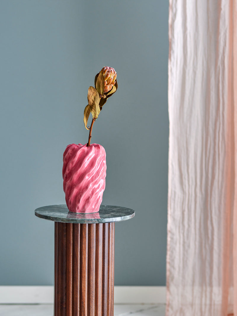 Vase Rowena, Rose, Grès