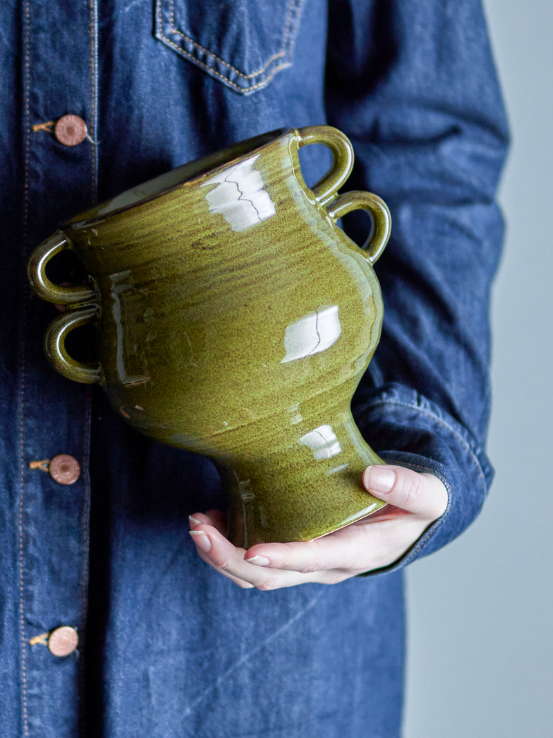 Pot/Vase Raia, Vert, Grès