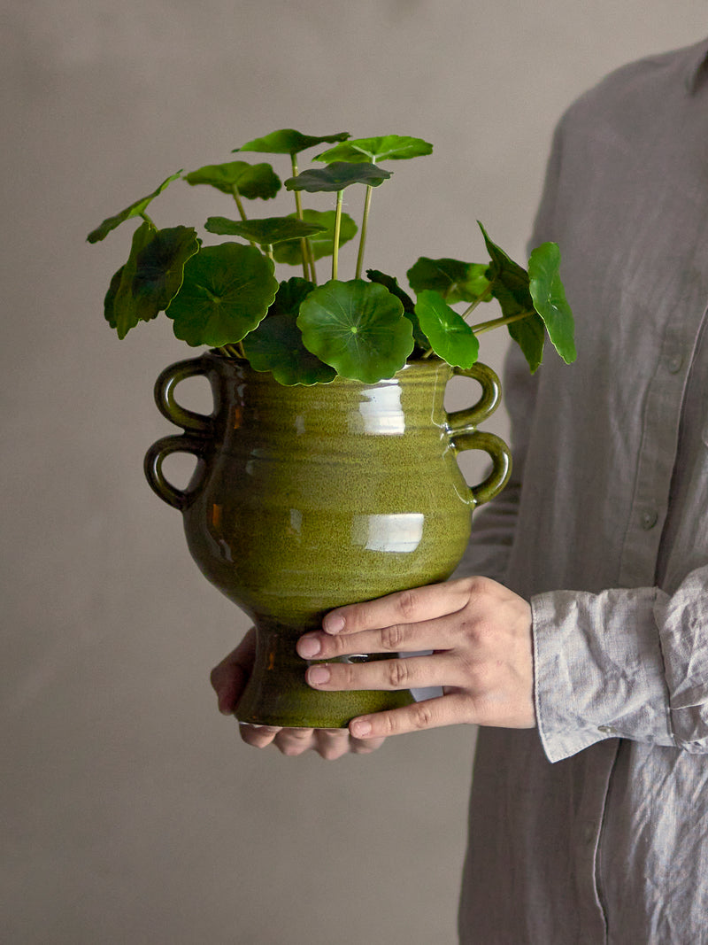 Pot/Vase Raia, Vert, Grès