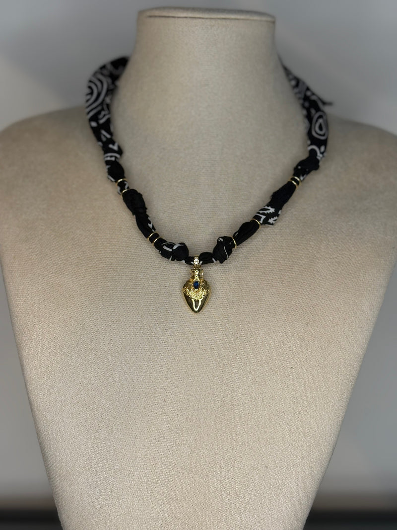 Collier/Bracelet noir - Fiole Spiritus
