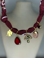 Collier/Bracelet bordeaux - Champi strass Magic Dream